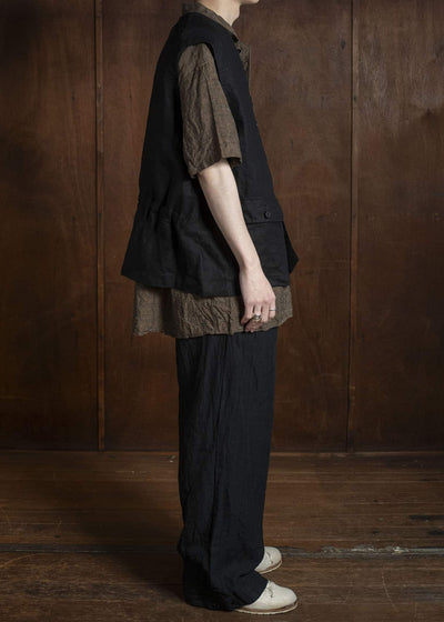 KLASICA MALAKOFF-db DECONSTRUCTED WORK WEAR VEST BLACK