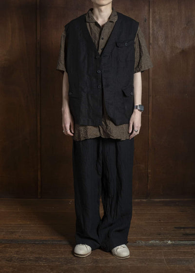 KLASICA MALAKOFF-db DECONSTRUCTED WORK WEAR VEST BLACK