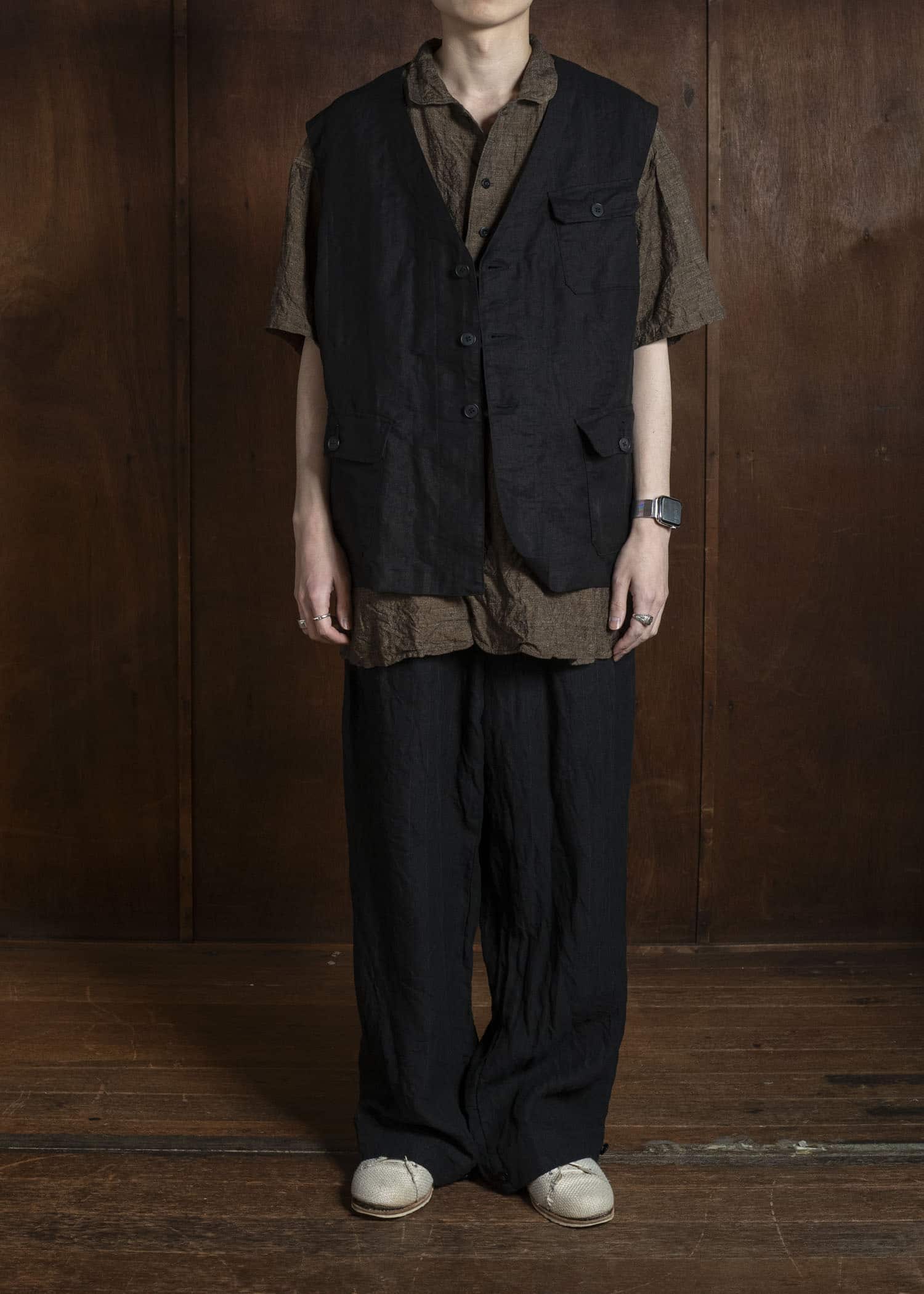 KLASICA MALAKOFF-db DECONSTRUCTED WORK WEAR VEST BLACK
