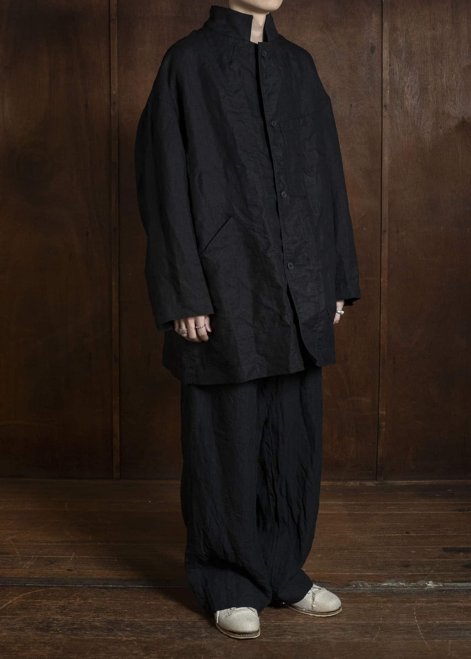 KLASICA TRICOT WIDE BODY COAT ALL BLACK