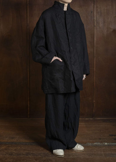 KLASICA TRICOT WIDE BODY COAT ALL BLACK