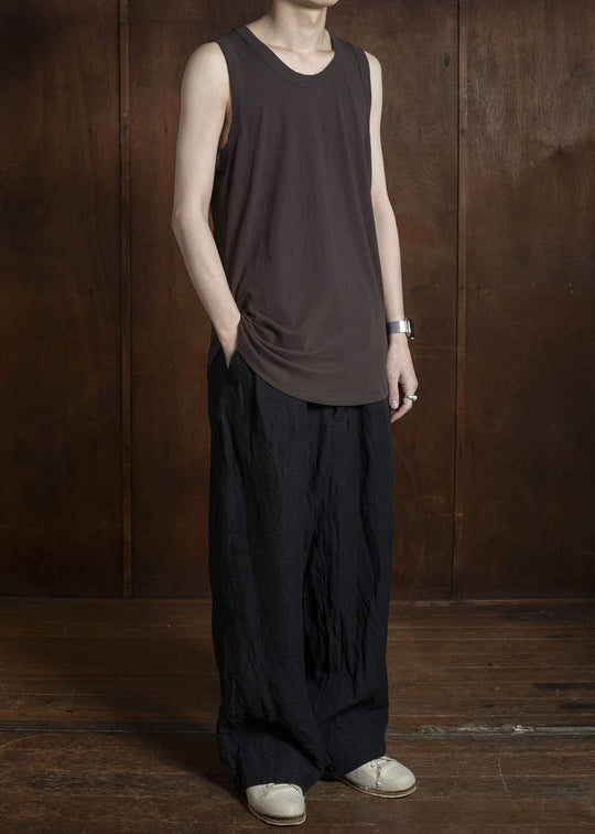 KLASICA SUD BACK SEEM REGULAR FIT TANK TOP BROWN