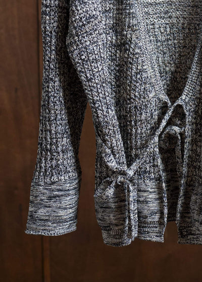 amachi. Natural shaped Knit cardigan AY16-33 Blue Gray