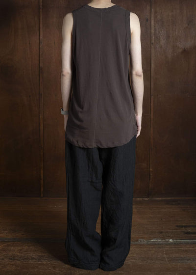 KLASICA SUD BACK SEEM REGULAR FIT TANK TOP BROWN