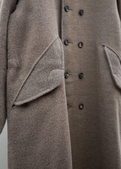 ZIGGY CHEN STAND COLLAR DOUBLE BREASTED COAT
