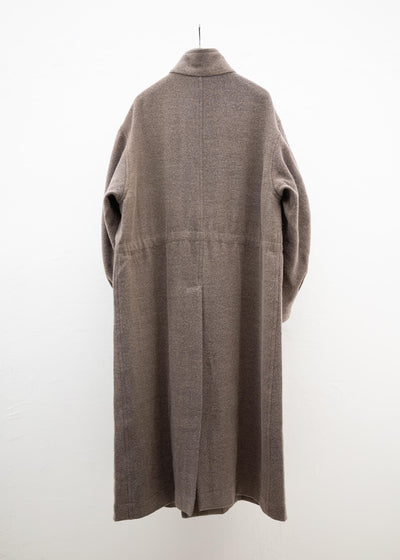 ZIGGY CHEN STAND COLLAR DOUBLE BREASTED COAT