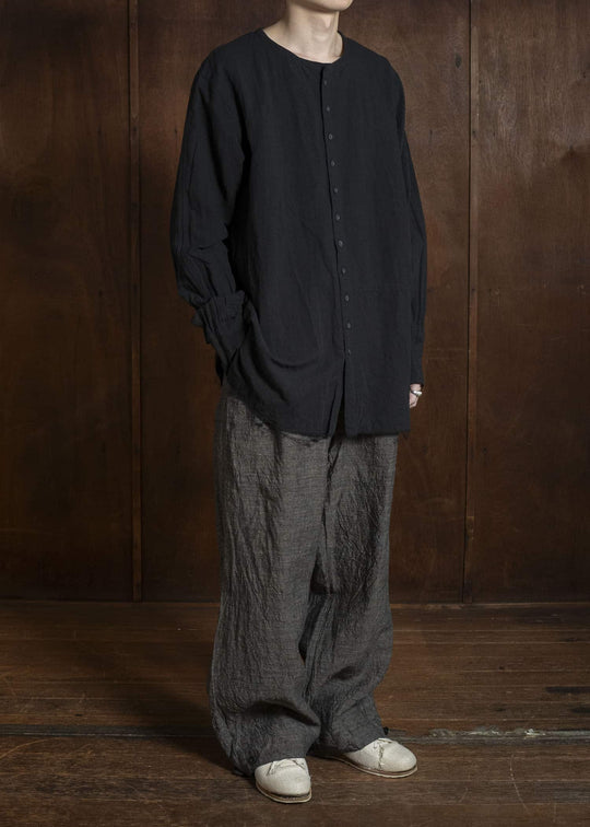 KLASICA LINDBERG II-lc SIDE TUCKED WIDE STRAIGHT TROUSERS BROWN