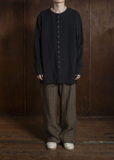 KLASICA SH-044 COLLARLES SPLIT RAGLAN SHIRTS BLACK