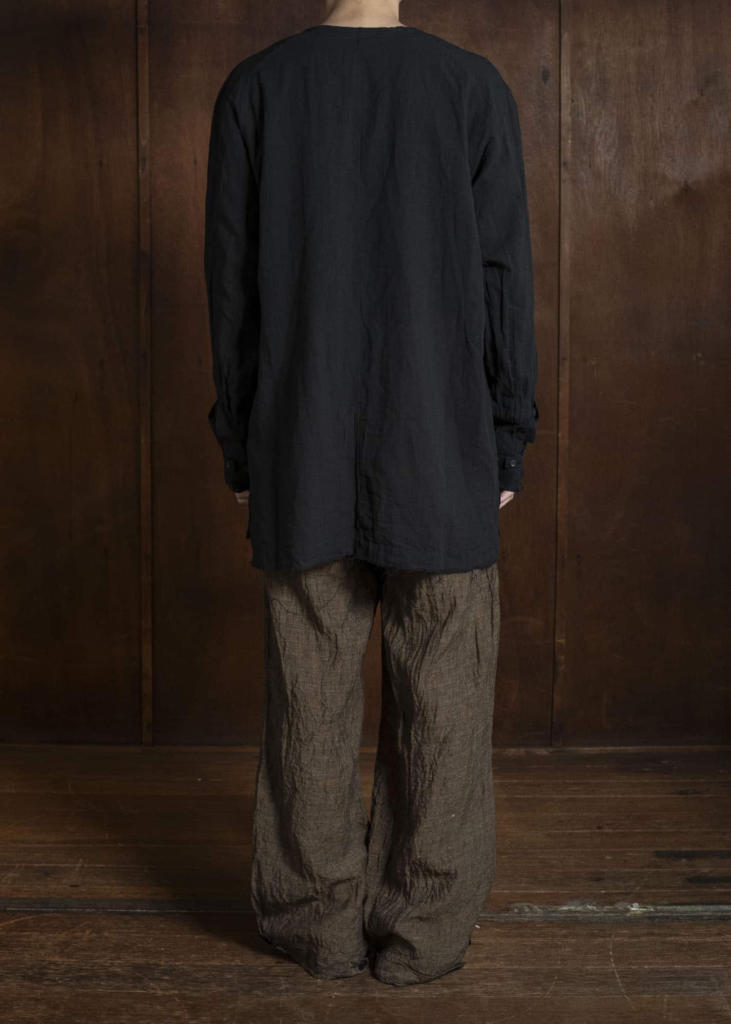 KLASICA SH-044 COLLARLES SPLIT RAGLAN SHIRTS BLACK