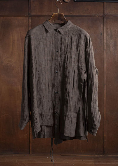 Professor.E DROP SHOULDER SHIRT BROWN 25FW-WN-LSH-02