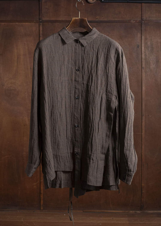 Professor.E DROP SHOULDER SHIRT BROWN 25FW-WN-LSH-02