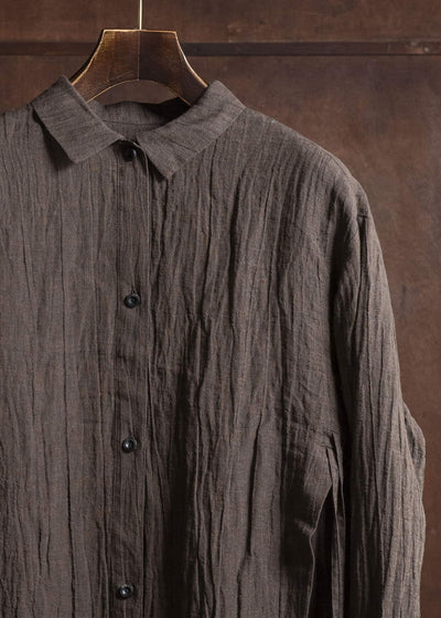 Professor.E DROP SHOULDER SHIRT BROWN 25FW-WN-LSH-02