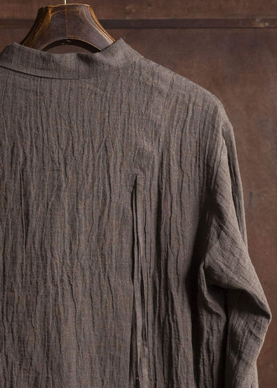 Professor.E DROP SHOULDER SHIRT BROWN 25FW-WN-LSH-02