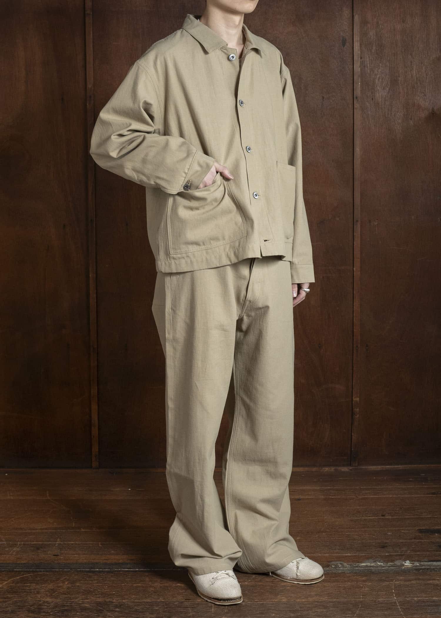 Taiga Takahashi Lot.303-Beige Coverall Jacket Beige