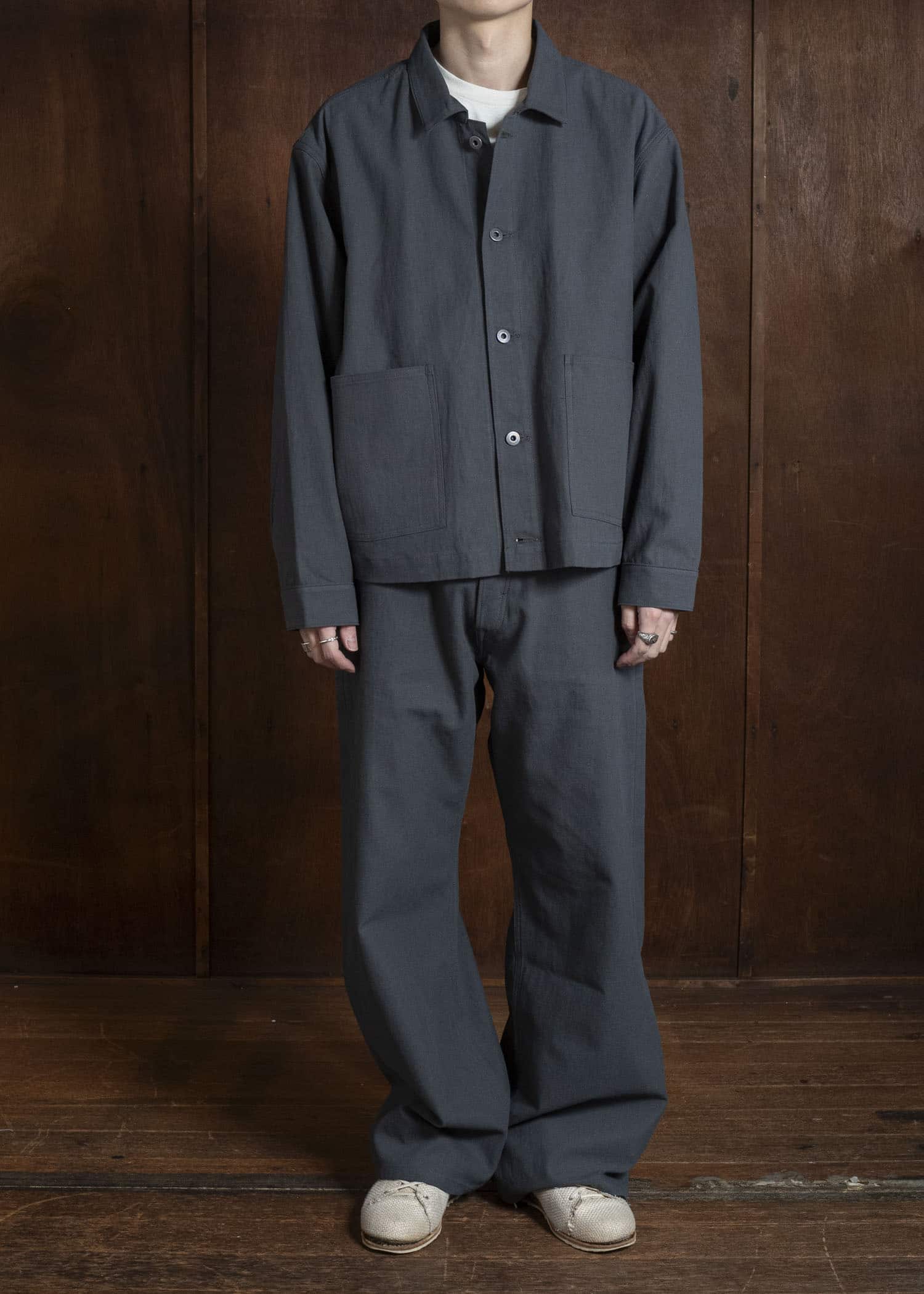 Taiga Takahashi Lot.303-Charcoal Coverall Jacket Charcoal