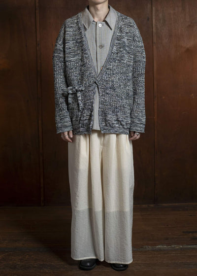 amachi. Natural shaped Knit cardigan AY16-33 Blue Gray