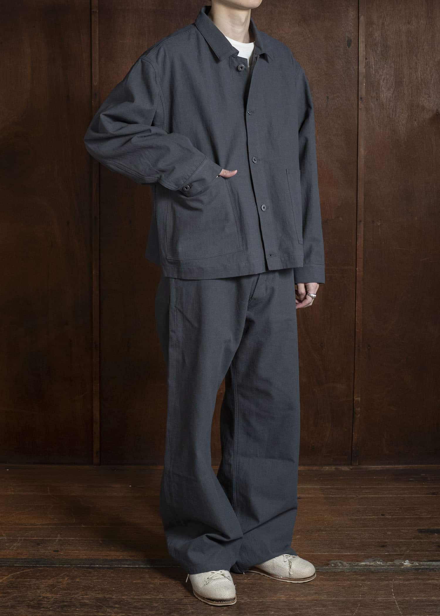Taiga Takahashi Lot.303-Charcoal Coverall Jacket Charcoal