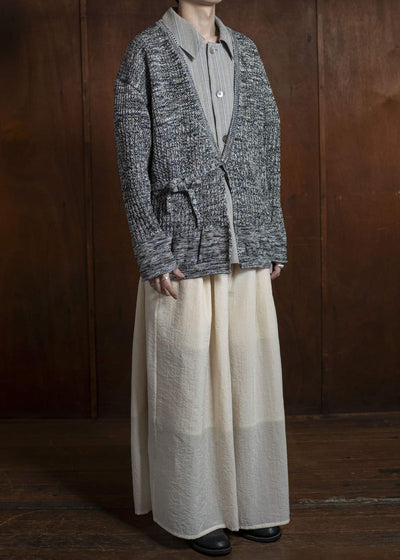 amachi. Natural shaped Knit cardigan AY16-33 Blue Gray