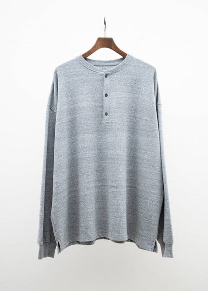 YOKO SAKAMOTO L/S HENLEY NECK / HEATHER GRAY