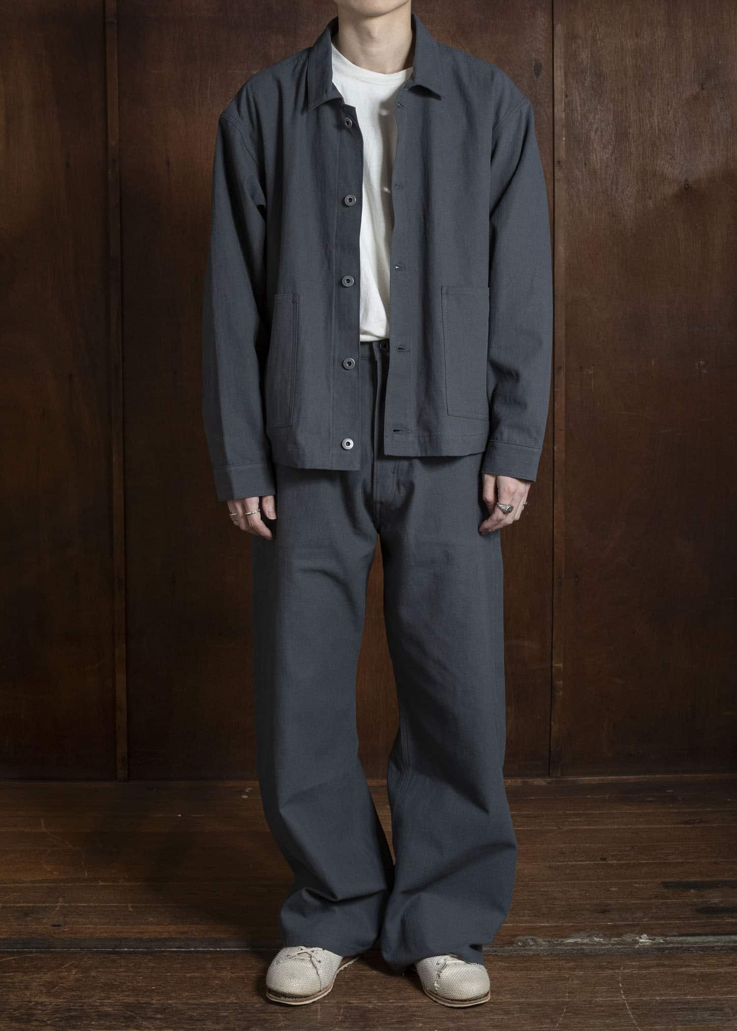 Taiga Takahashi Lot.303-Charcoal Coverall Jacket Charcoal
