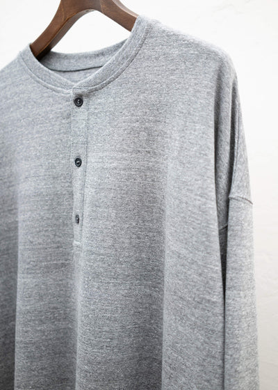 YOKO SAKAMOTO L/S HENLEY NECK / HEATHER GRAY