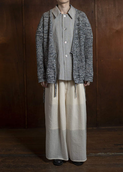 amachi. Natural shaped Knit cardigan AY16-33 Blue Gray