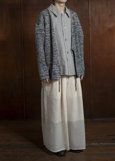 amachi. Natural shaped Knit cardigan AY16-33 Blue Gray