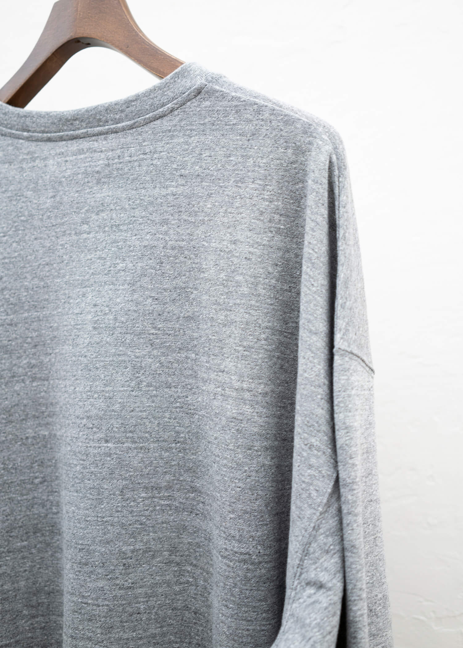 YOKO SAKAMOTO L/S HENLEY NECK / HEATHER GRAY