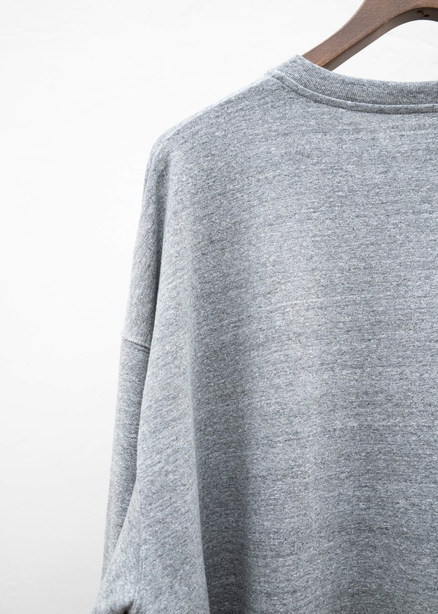 YOKO SAKAMOTO L/S HENLEY NECK / HEATHER GRAY