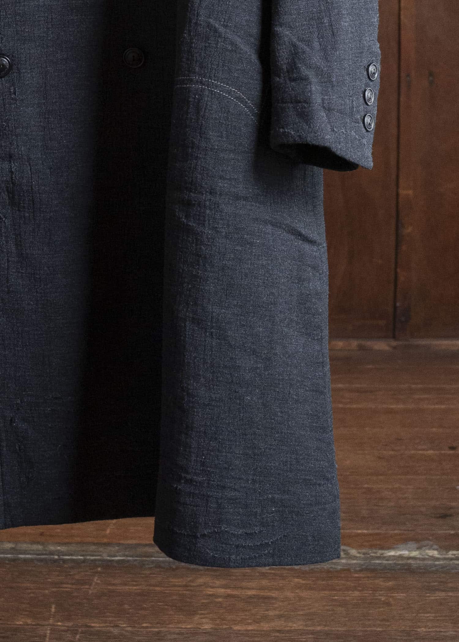 Professor.E SHEPERD DOUBLE BREASTED DISTRESSED COAT DARK GRAY 25FW-PE-LC-01