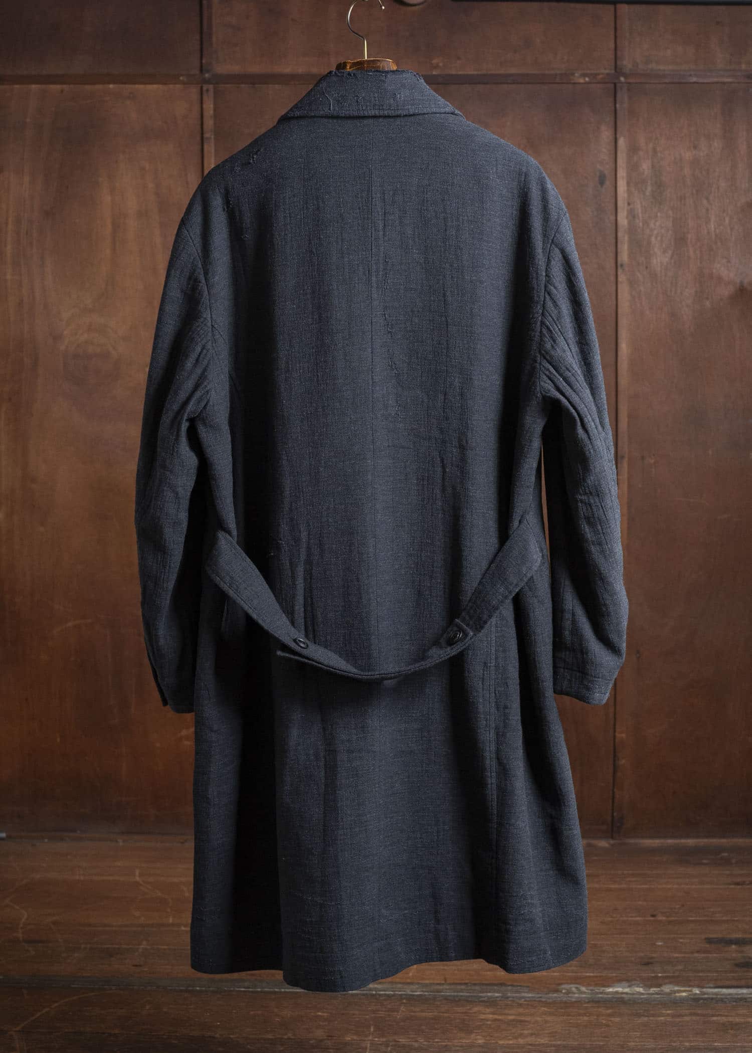 Professor.E SHEPERD DOUBLE BREASTED DISTRESSED COAT DARK GRAY 25FW-PE-LC-01