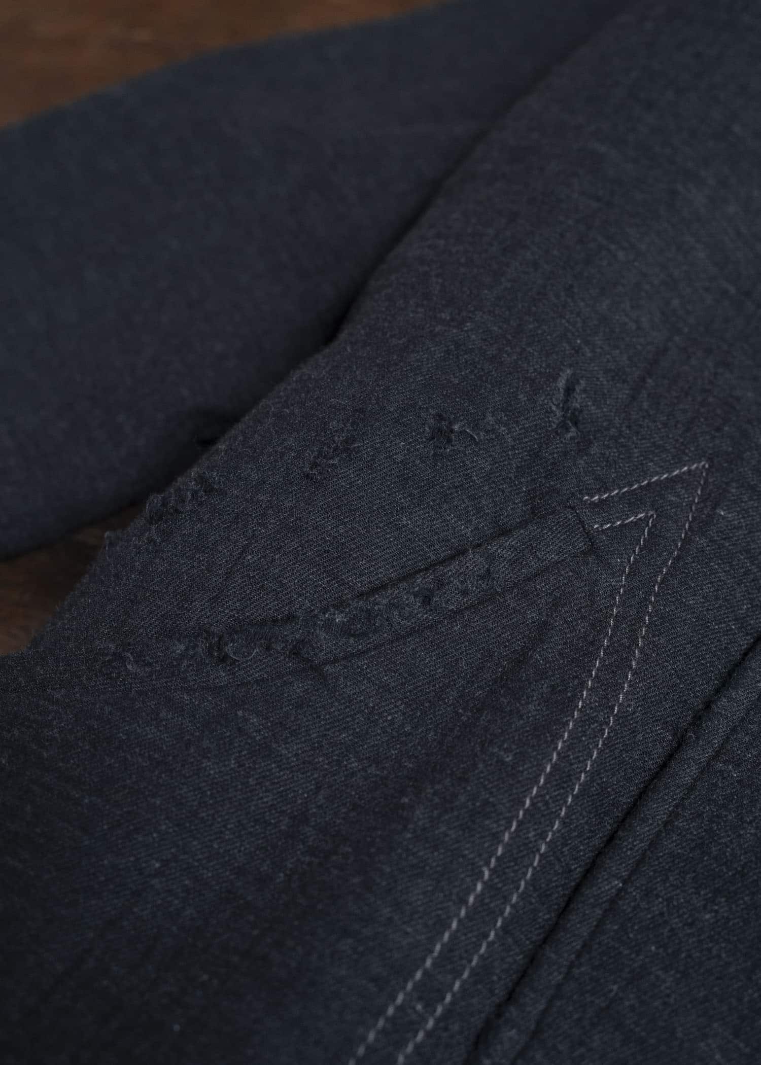 Professor.E SHEPERD DOUBLE BREASTED DISTRESSED COAT DARK GRAY 25FW-PE-LC-01