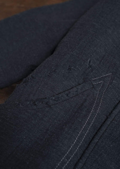 Professor.E SHEPERD DOUBLE BREASTED DISTRESSED COAT DARK GRAY 25FW-PE-LC-01