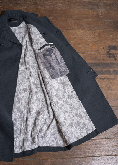 Professor.E SHEPERD DOUBLE BREASTED DISTRESSED COAT DARK GRAY 25FW-PE-LC-01