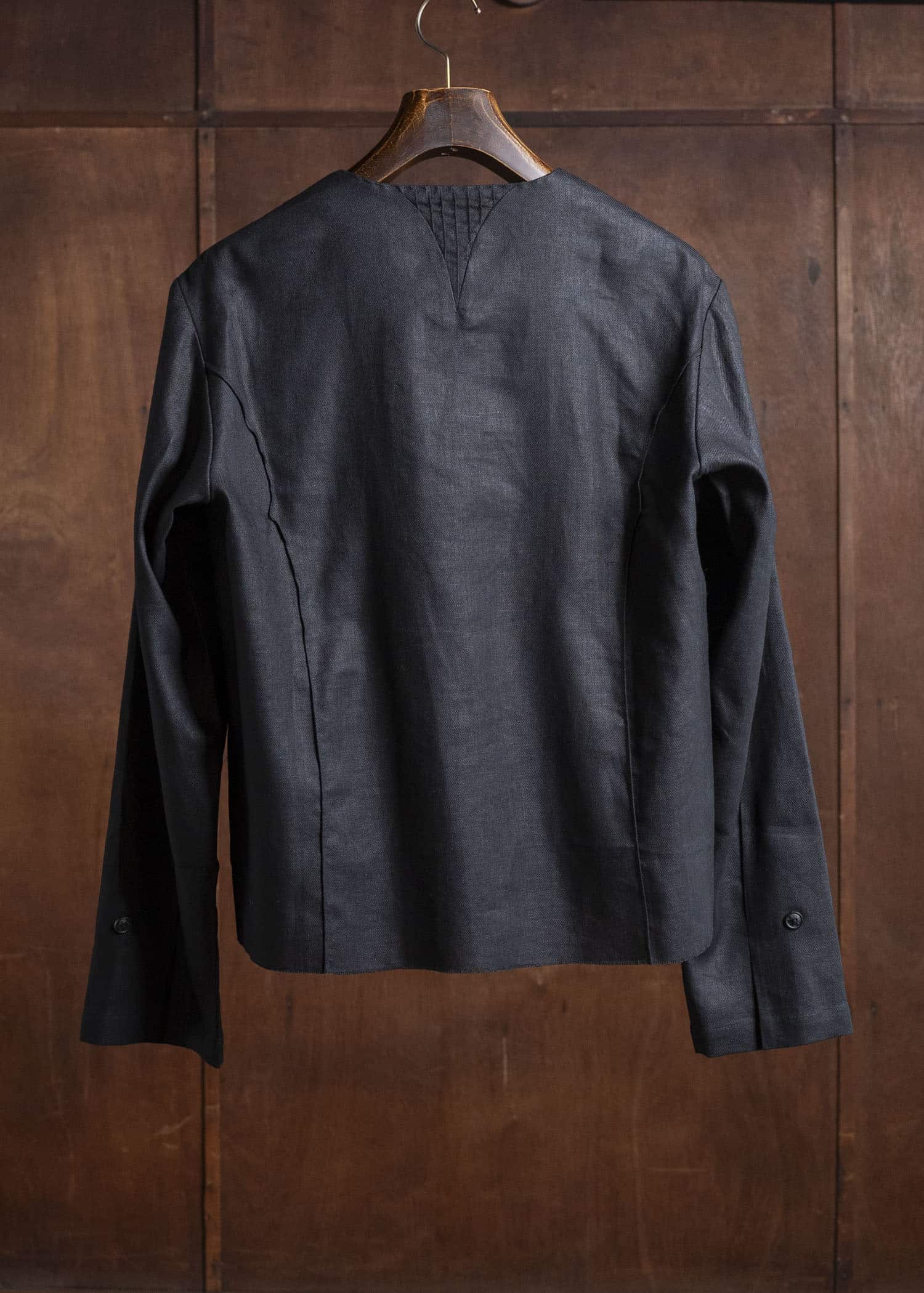 Professor.E DOUBLE BREASTED LINEN SHIRT BLACK 25FW-PE-LSH-02