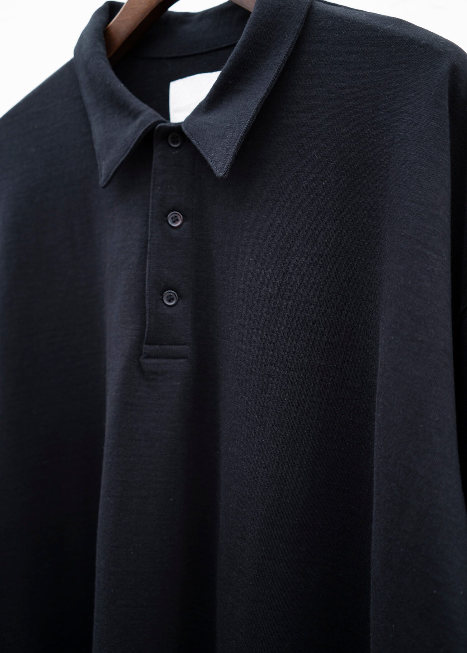 YOKO SAKAMOTO L/S POLO / BLACK