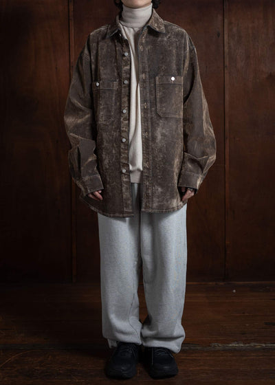 HED MAYNER Denim Overshirt Medium Beige HMMZ67015T-HZ065