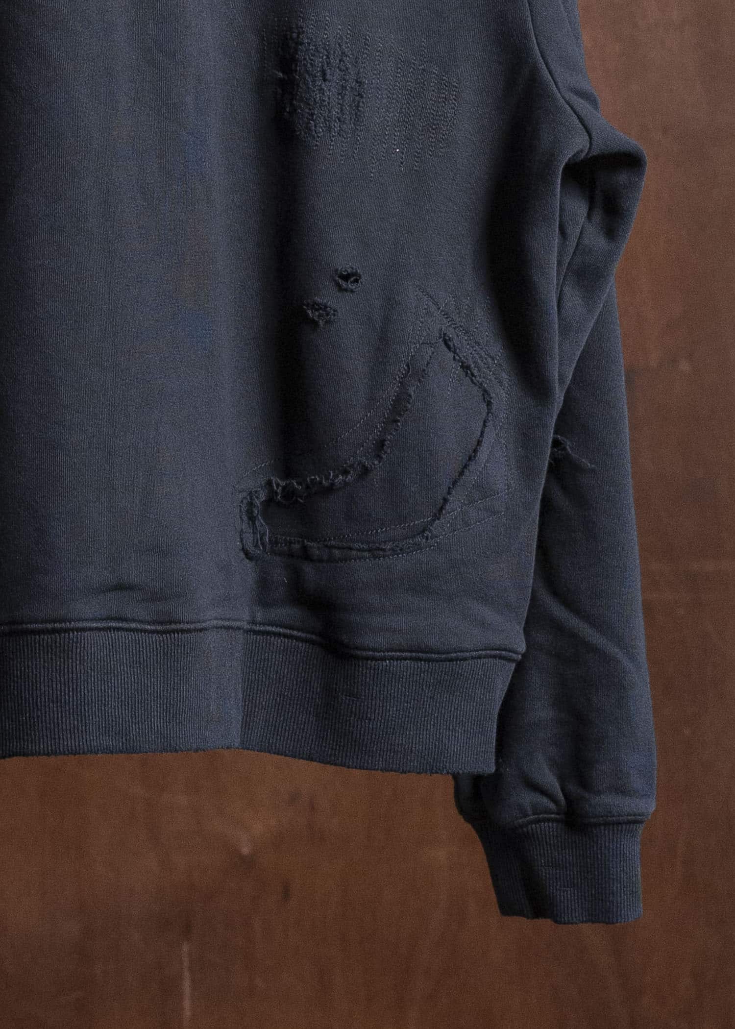 Professor.E DOUBLE V DESTROYED SWEATER BLACK 25FW-PE-TTL-01