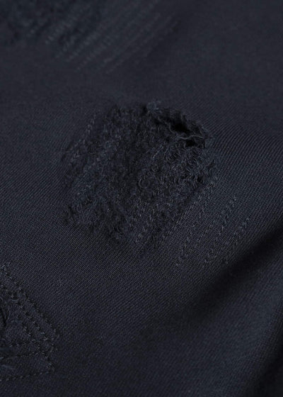 Professor.E DOUBLE V DESTROYED SWEATER BLACK 25FW-PE-TTL-01