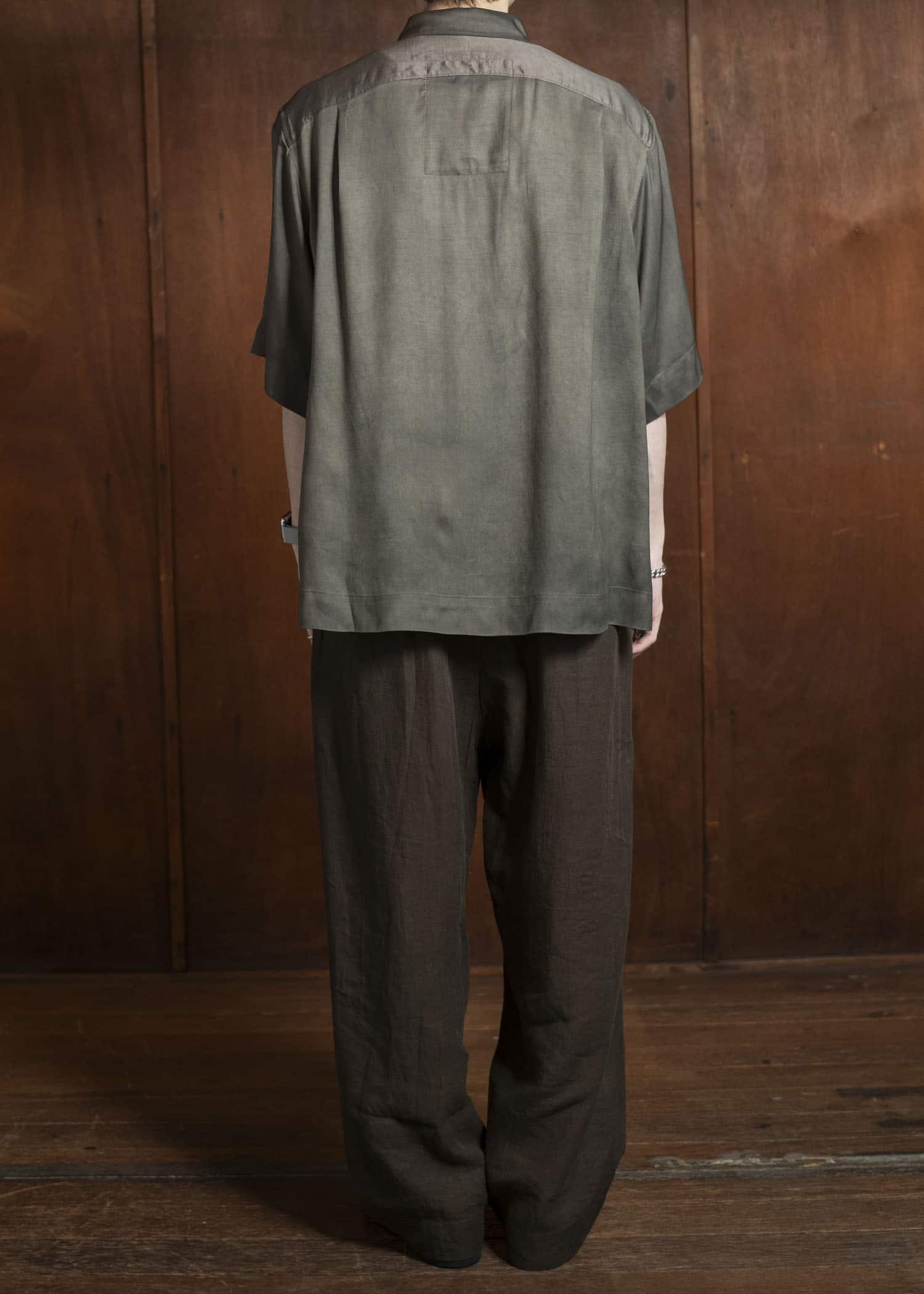 ZIGGY CHEN 0M2510526 Front Pleats Wide Leg Trousers DARK OLIVE