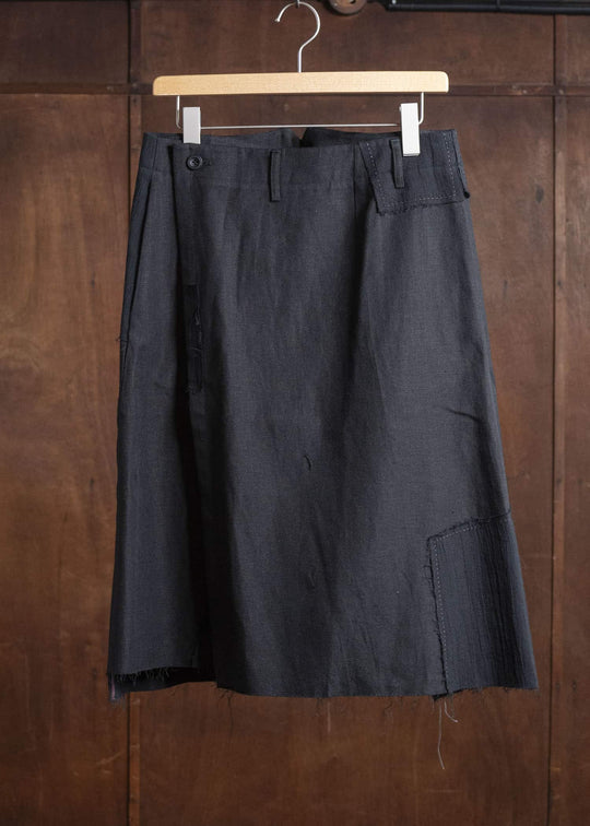 Professor.E LAYERED WRAP SKIRT BLACK 25FW-PE-LSK-01