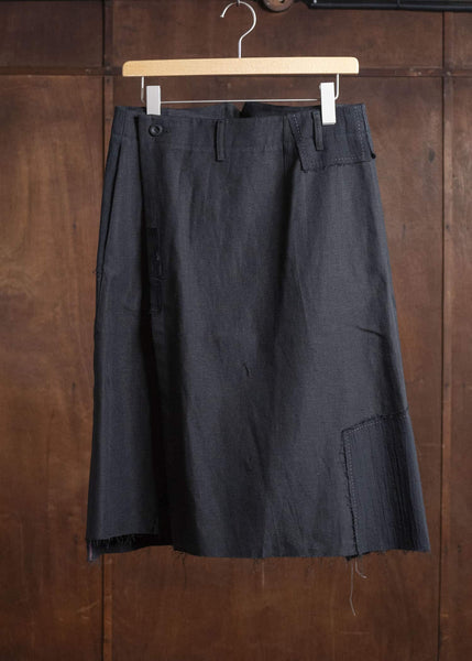 Professor.E LAYERED WRAP SKIRT BLACK 25FW-PE-LSK-01