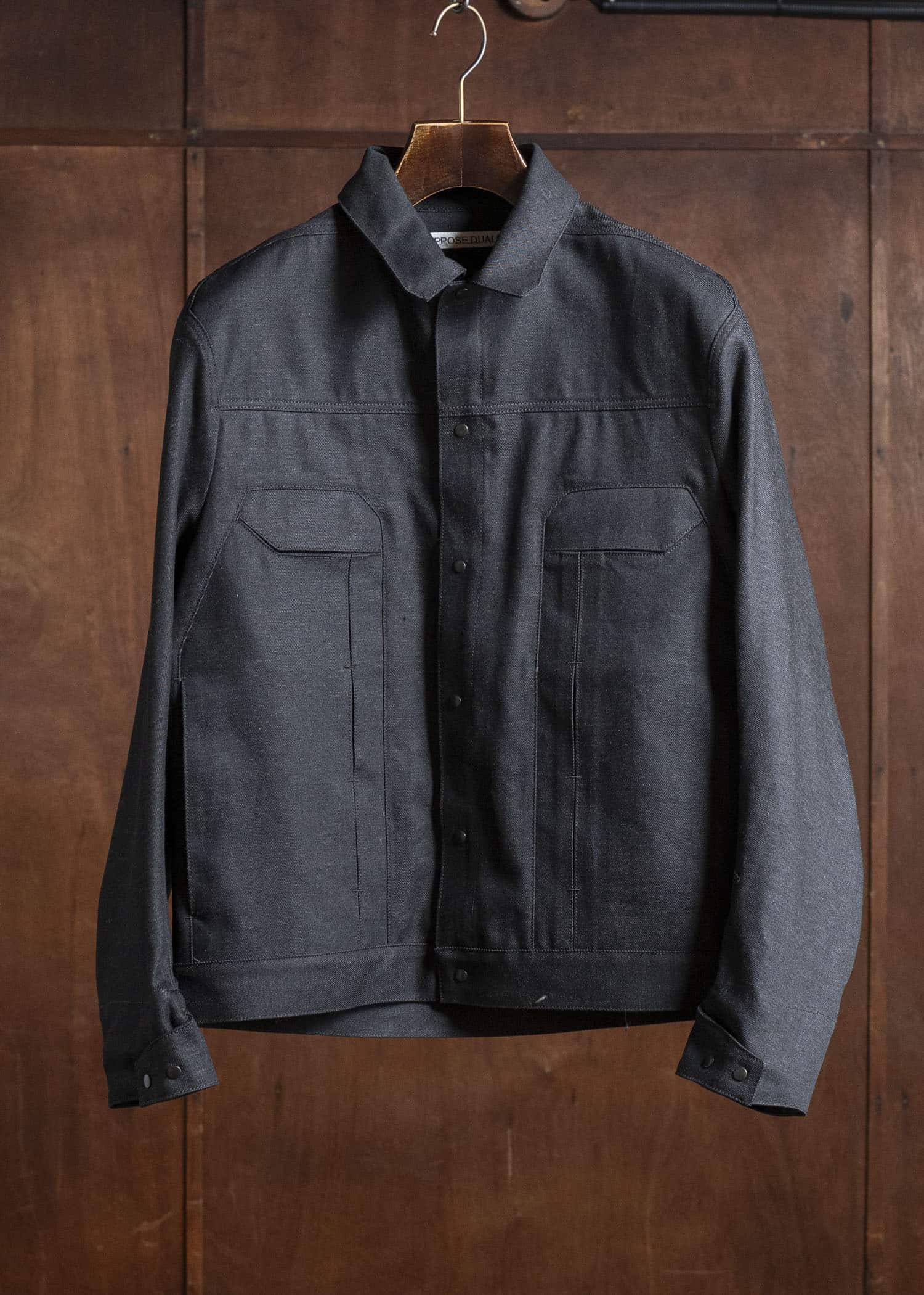 OPPOSE DUALITY OD0001DJK-25AW 6 Pocket Panel Denim JKT Raw Black Gray