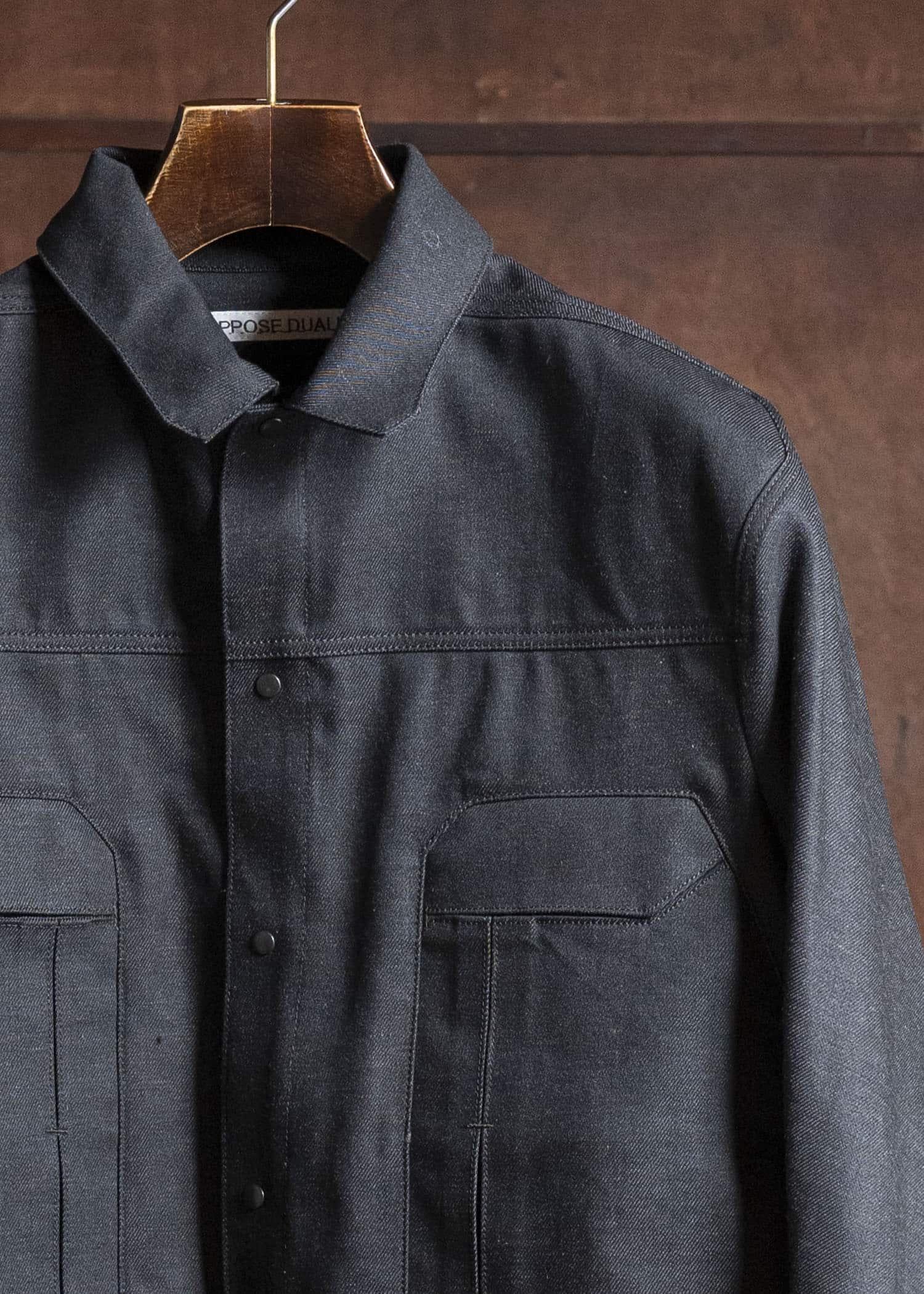 OPPOSE DUALITY OD0001DJK-25AW 6 Pocket Panel Denim JKT Raw Black Gray