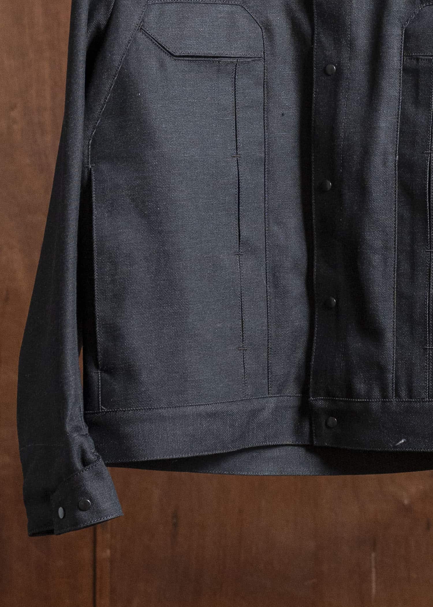 OPPOSE DUALITY OD0001DJK-25AW 6 Pocket Panel Denim JKT Raw Black Gray