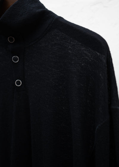Peng Tai FUNEL NECK LONG SLEEVE SHIRT / BLK