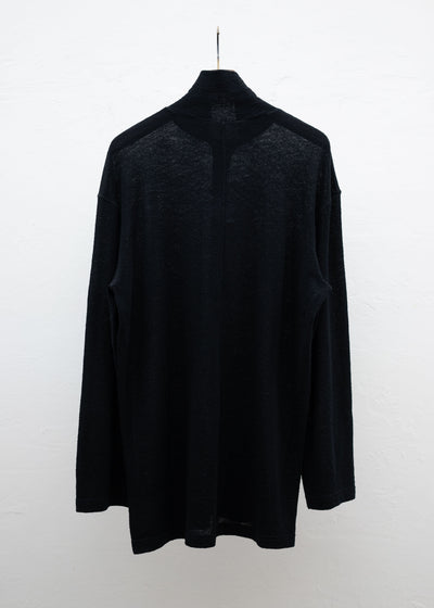 Peng Tai FUNEL NECK LONG SLEEVE SHIRT / BLK