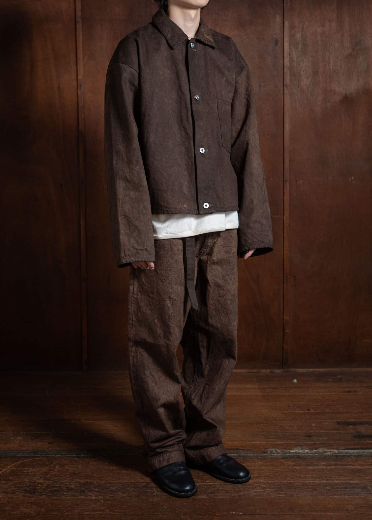 YOKO SAKAMOTO Denim Wide Trousers Kakishibu YS-24AW-53-Kakishibu