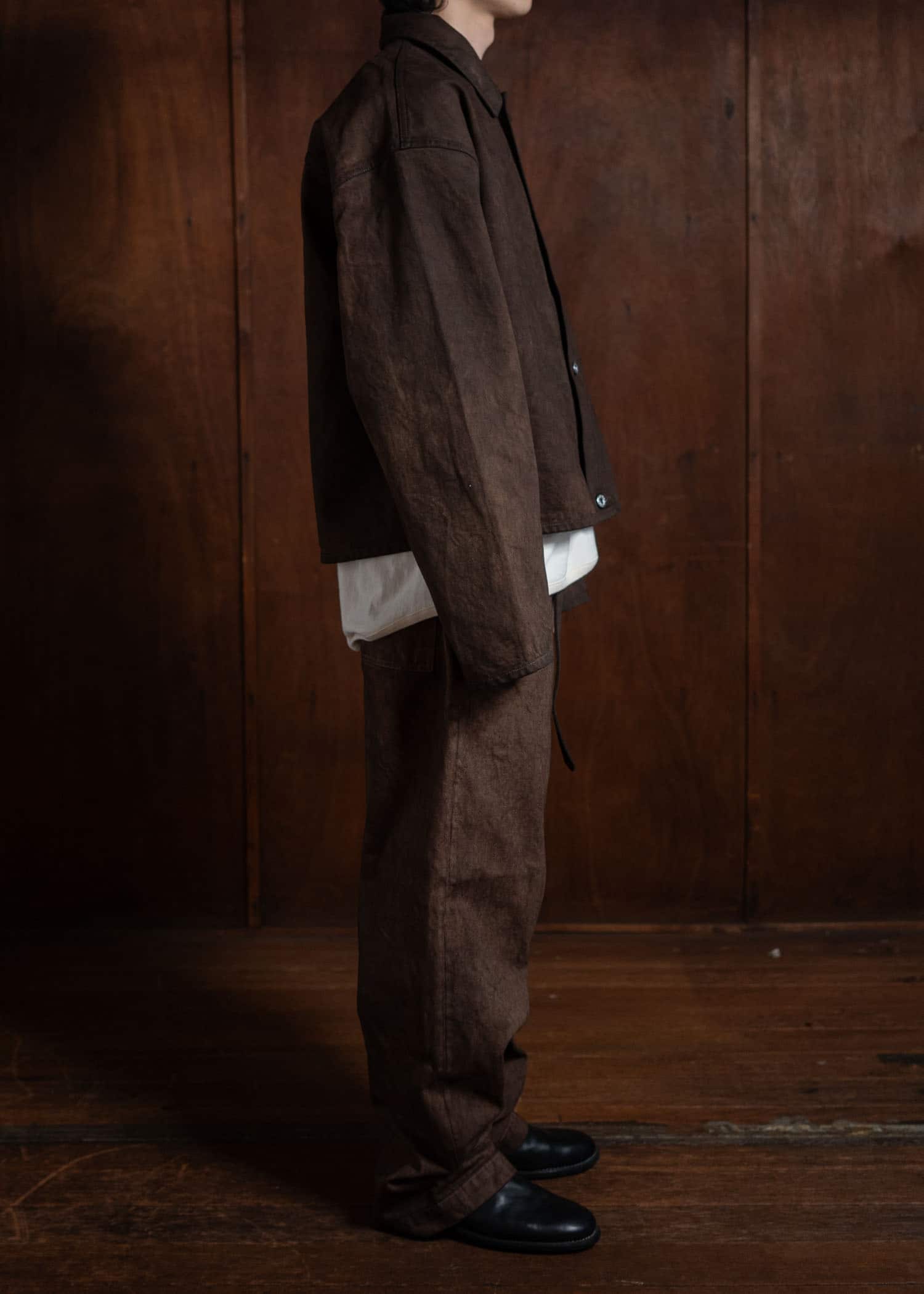 YOKO SAKAMOTO Denim Wide Trousers Kakishibu YS-24AW-53-Kakishibu