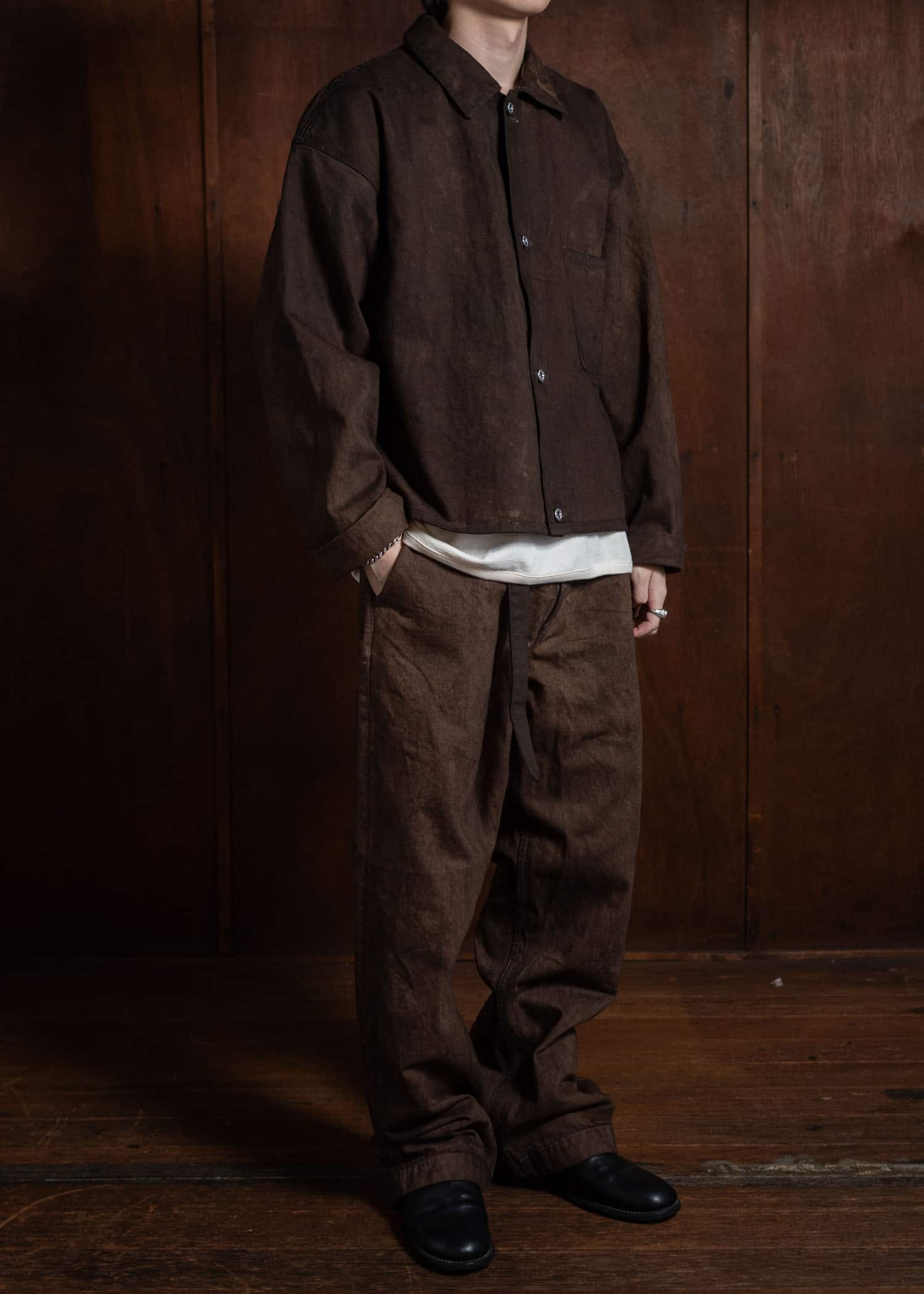 YOKO SAKAMOTO Denim Wide Trousers Kakishibu YS-24AW-53-Kakishibu